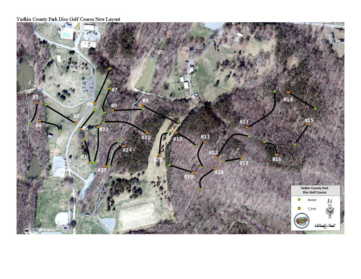 Yadkin County Park Disc Golf Course New Layout