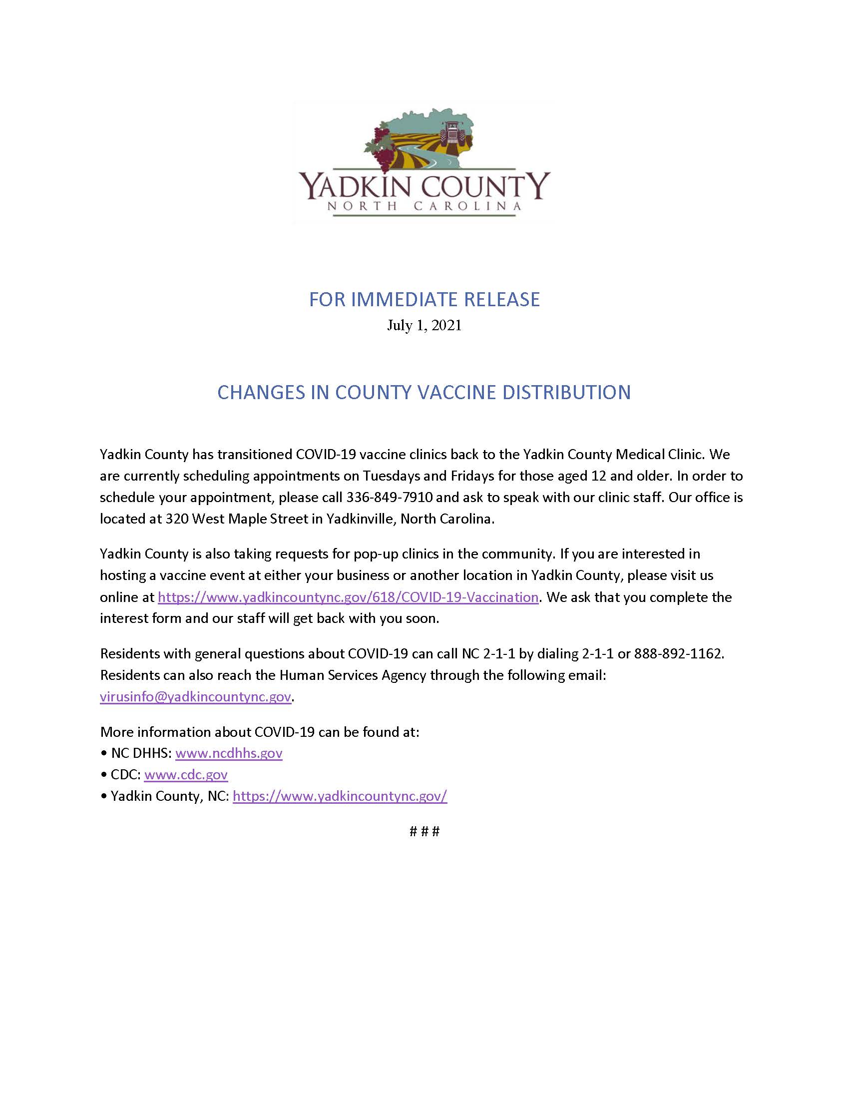 PR_COVID-19 Vaccine Distribution Changes 7.1.21