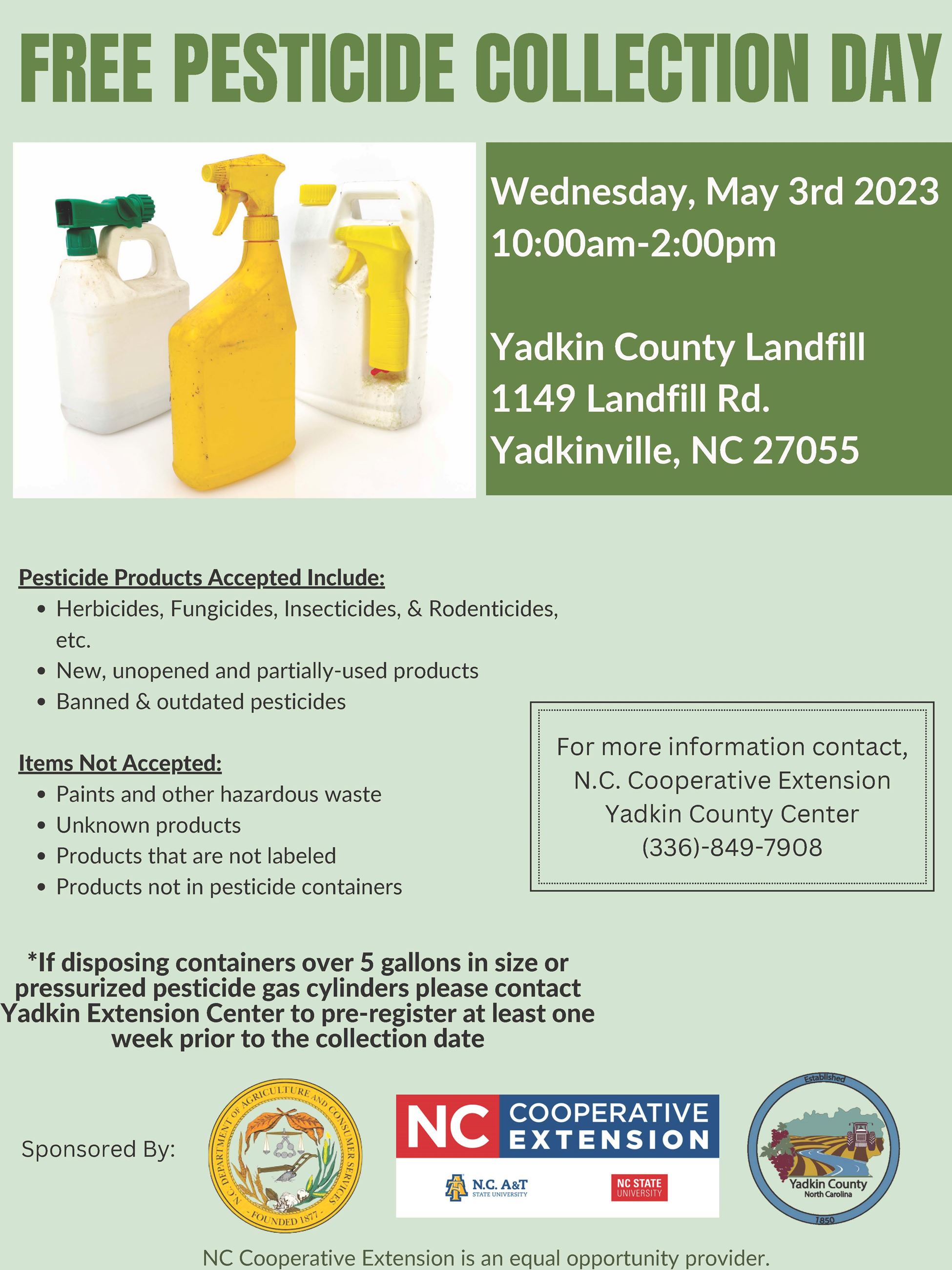 Free Pesticide Collection Day