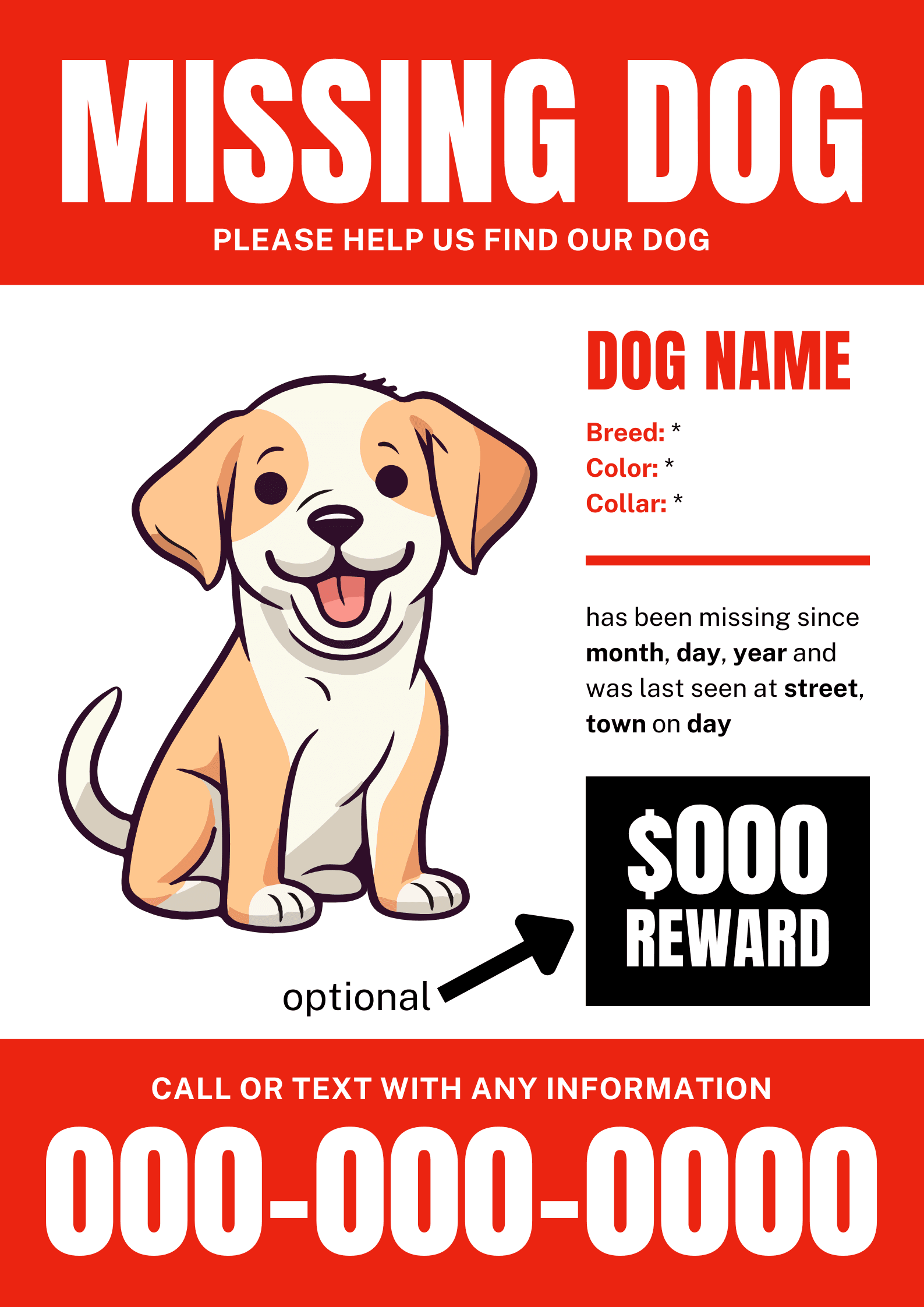 Lost dog poster